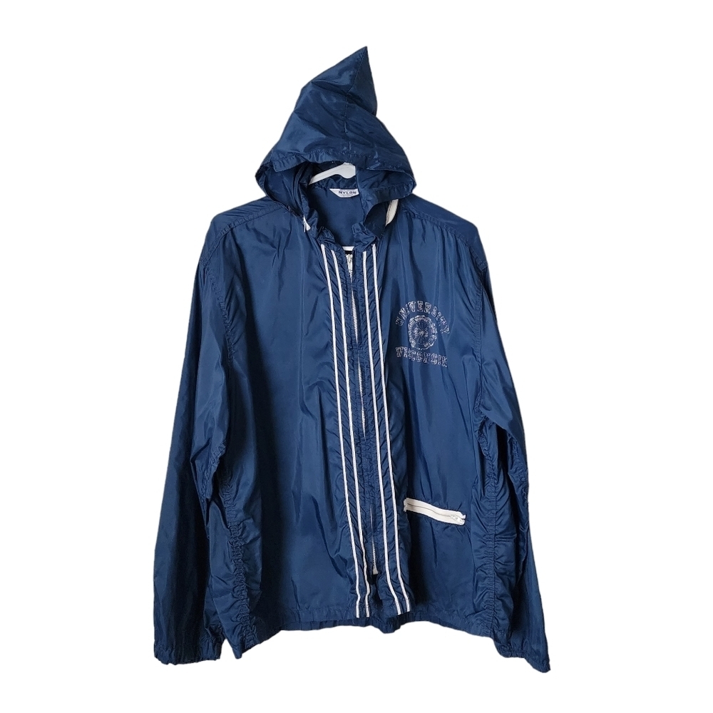 VINTAGE x UNIVERSITY OF WISCONSIN 70s nylon windbreaker in‎ Navy XL